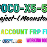 POCO X5 5G (Moonstone) Mi Account & FRP Recovery Guide POCO X5 5G Moonstone front view showing locked screen due to Mi Account FRP